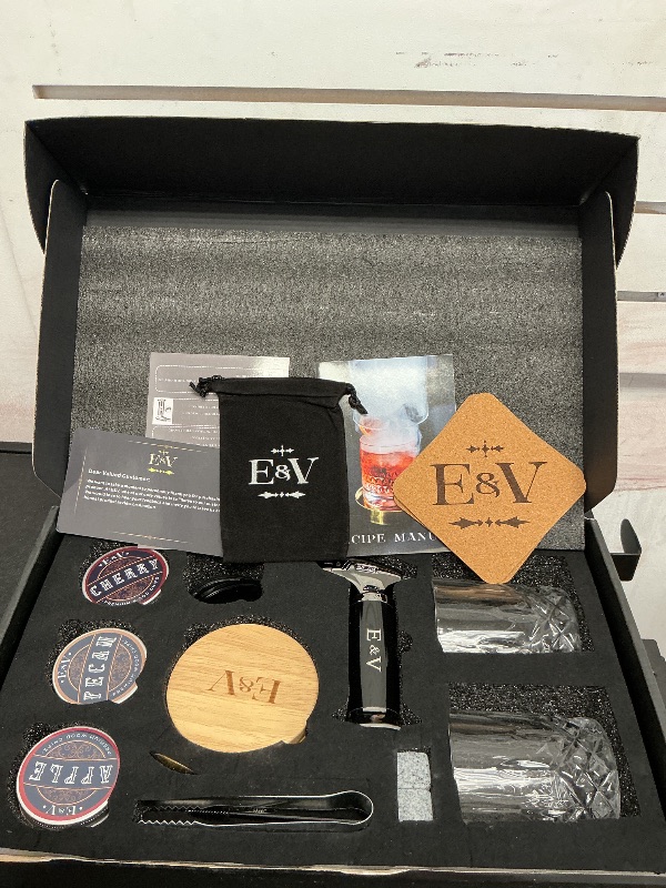 Photo 1 of Bourbon Smoker Kit - Smoked Old Fashioned Kit with Torch & Wood Chips - Smoker for Old Fashioned Cocktails - Ahumador de Whisky - Whiskey Gifts for Men, Dad, Husband, Birthday (NO Butane)