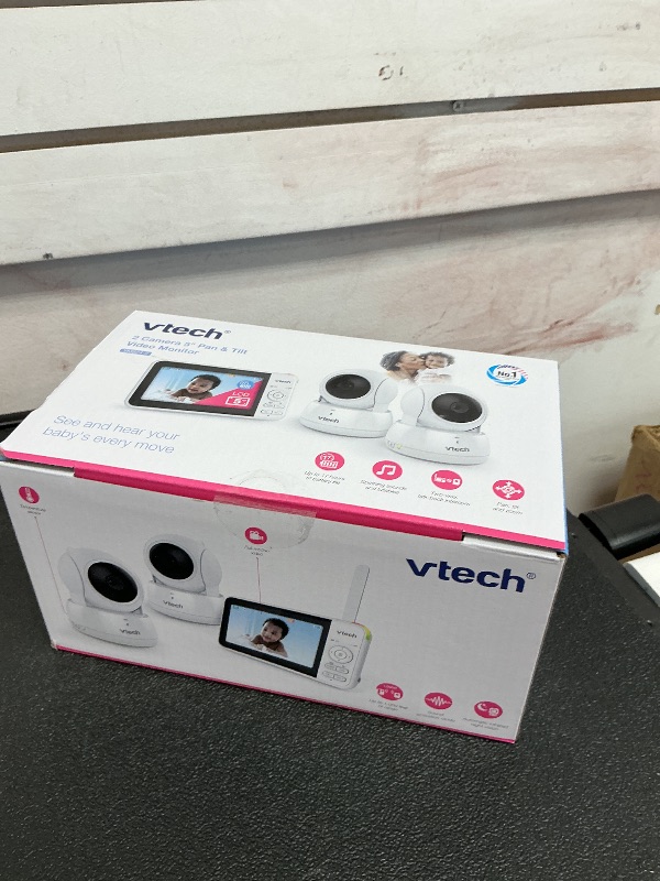 Photo 1 of VTech VM924-2 Remote Pan-Tilt-Zoom Baby Monitor with 2 Cameras & Audio,5" LCD Screen,Up to 17Hrs Video Streaming&31Hrs Battery for Audio,Night Vision,1000ft Range,Soothing Sounds,Temperature Sensor