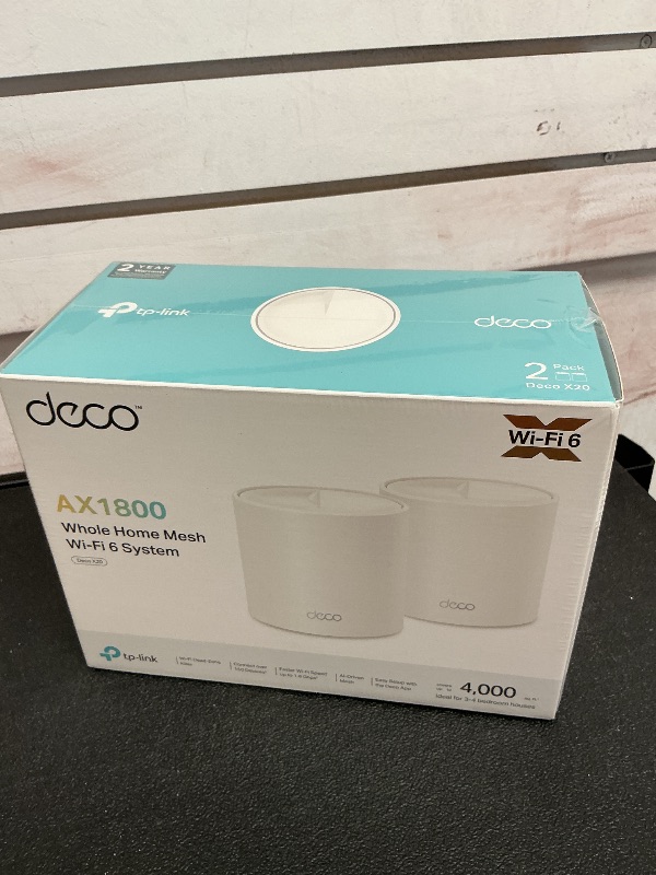 Photo 1 of TP-Link Deco WiFi 6 Mesh WiFi System(Deco X20) - Covers up to 4000 Sq.Ft. , Replaces Wireless Internet Routers and Extenders, 2-Pack