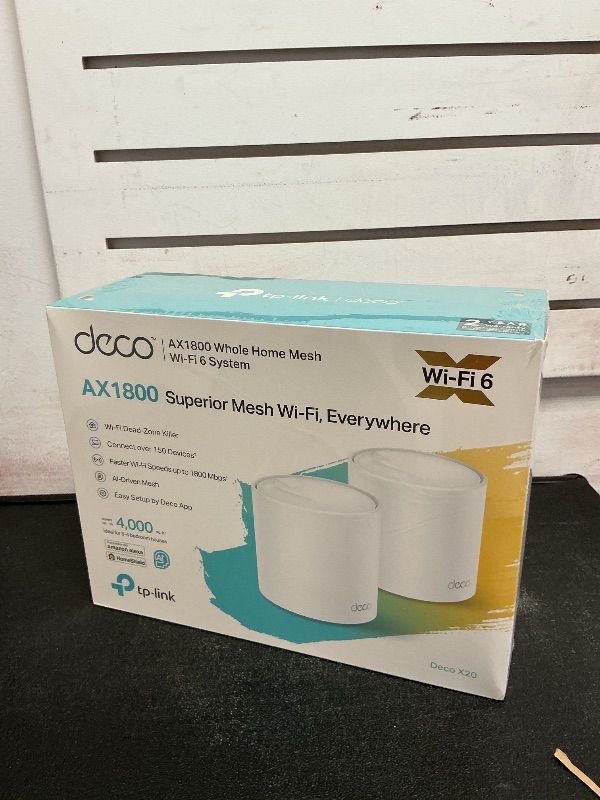 Photo 1 of TP-Link Deco WiFi 6 Mesh WiFi System(Deco X20) - Covers up to 4000 Sq.Ft. , Replaces Wireless Internet Routers and Extenders, 2-Pack