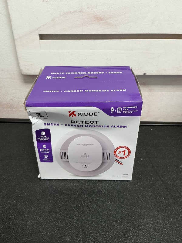 Photo 1 of Kidde Hardwired Smoke & Carbon Monoxide Detector, AA Battery Backup Smoke Alarm, Interconnectable, LED Warning Light Indicators, 2 Pack