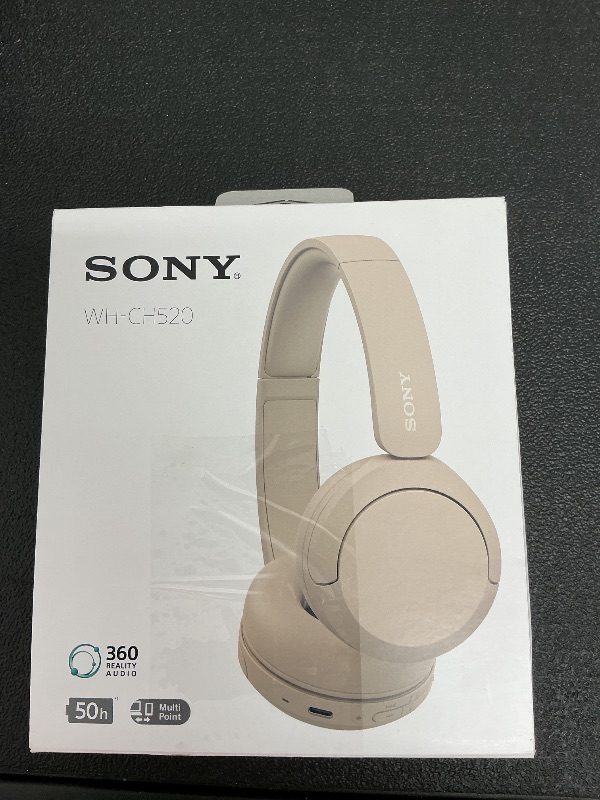 Photo 1 of Sony WH-CH520 Wireless Headphones Bluetooth On-Ear Headset with Microphone, Cappuccino