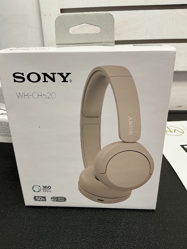 Photo 1 of Sony WH-CH520 Wireless Headphones Bluetooth On-Ear Headset with Microphone, Cappuccino