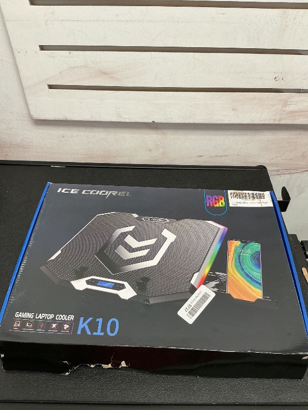 Photo 1 of ICE COOREL Gaming Laptop Cooling Pad with 8 Cooling Fans, Laptop Fan Cooler Pad for 15-17.3 Inch, Notebook Cooler Stand with 6 Height Adjustable, RGB Cooling Pad with Two USB Port + Phone Stand