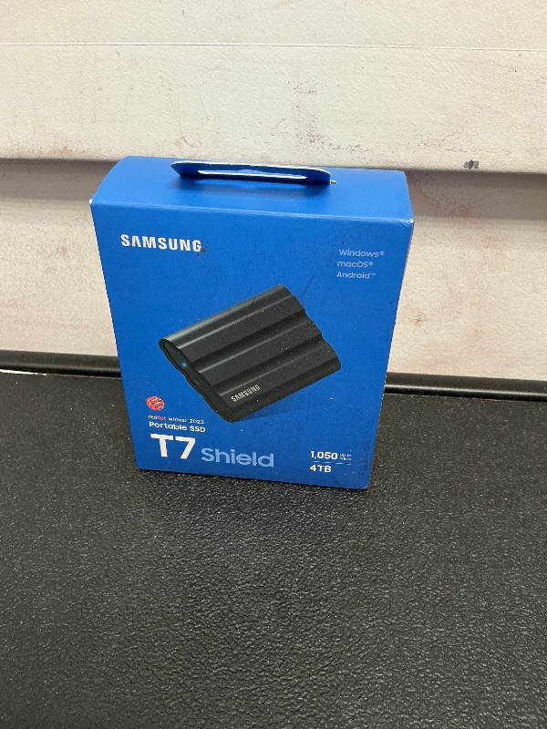 Photo 1 of SAMSUNG T7 Shield 4TB Portable SSD - 1050MB/s, Rugged, Water & Dust Resistant, for Content Creators - Black