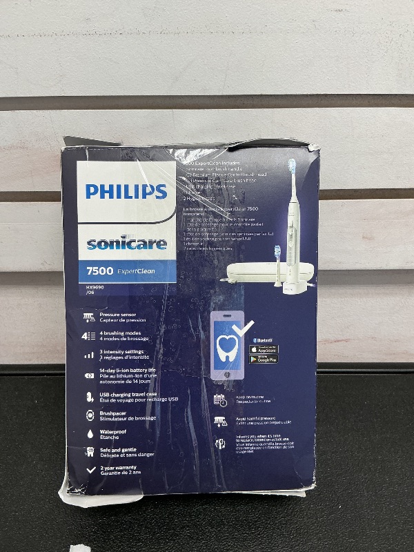 Photo 1 of Philips Sonicare ExpertClean 7500 White, Rechargeable Electric Power Toothbrush, HX9690/06