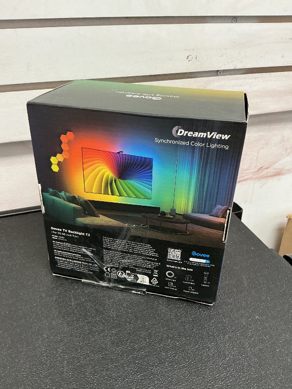 Photo 1 of Govee Envisual TV LED Backlight T2 with Dual Cameras, 11.8ft RGBIC Wi-Fi LED Strip Lights for 55-65 inch TVs, Double Strip Light Beads, for Home Decorations, Smart App Control, Music Sync
