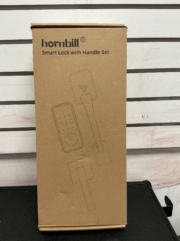 Photo 1 of Hornbill Keyless Entry Smart Locks Set, Front Door Handle Set, Keypad Deadbolt Lock for Airbnb Home Office, Auto-Lock, Matte Silver