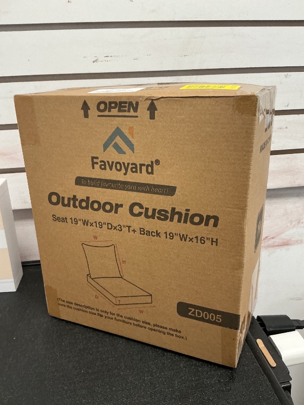 Photo 1 of Favoyard Outdoor Seat Cushion Set 19 x 19 Inch Waterproof & Fade Resistant Patio Furniture Cushions with Removable Cover Deep Seat & Back Cushion with Handle and Adjustable Straps for Chair Sofa Couch