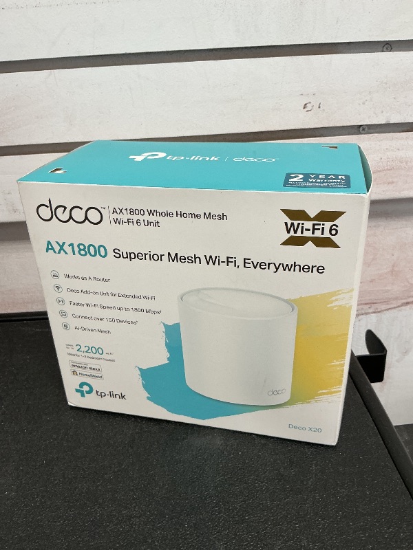 Photo 1 of TP-Link Deco WiFi 6 Mesh WiFi System(Deco X20) - Covers up to 2200 Sq.Ft, Replaces Wireless Internet Routers and Extenders, 1-Pack, White