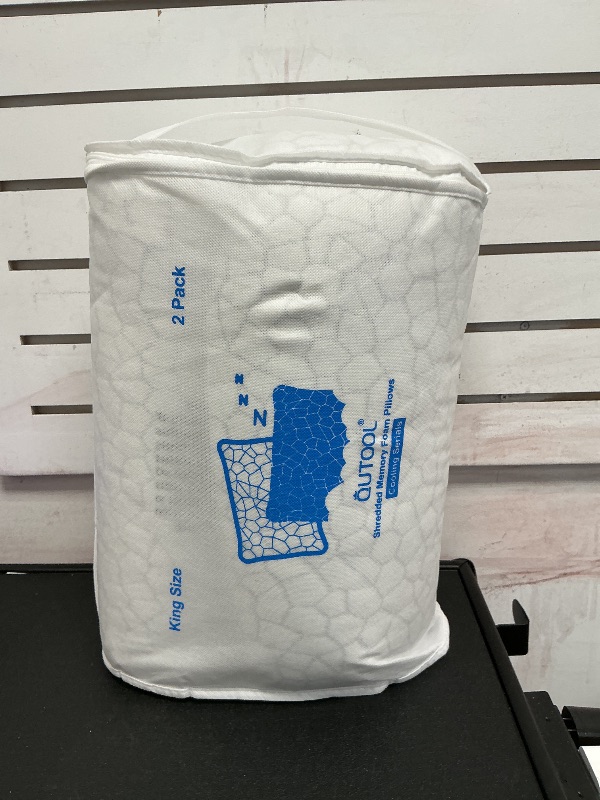 Photo 1 of QUTOOL Cooling Bed Pillows for Sleeping Shredded Memory Foam King Pillows 2 Pack Gel Pillows King Size Set of 2, Support Yet Soft Adjustable Pillow for Side, Back Sleepers