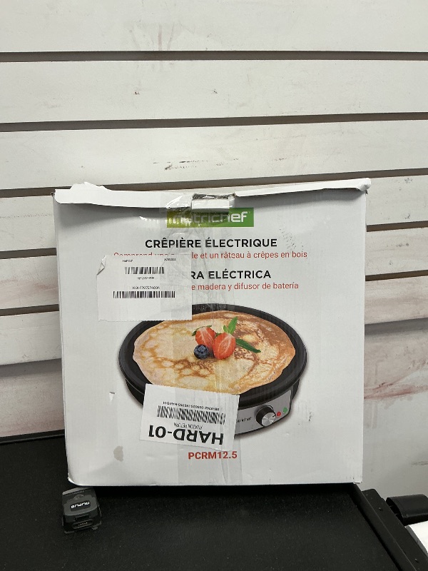 Photo 1 of nutrichef Electric Crepe Maker Pan & Griddle, 12 Inch Nonstick Cooktop, LED Indicators & Adjustable Temperature Control, Includes Spatula, Batter Spreader, Cooks Crepes, Roti & Pancakes