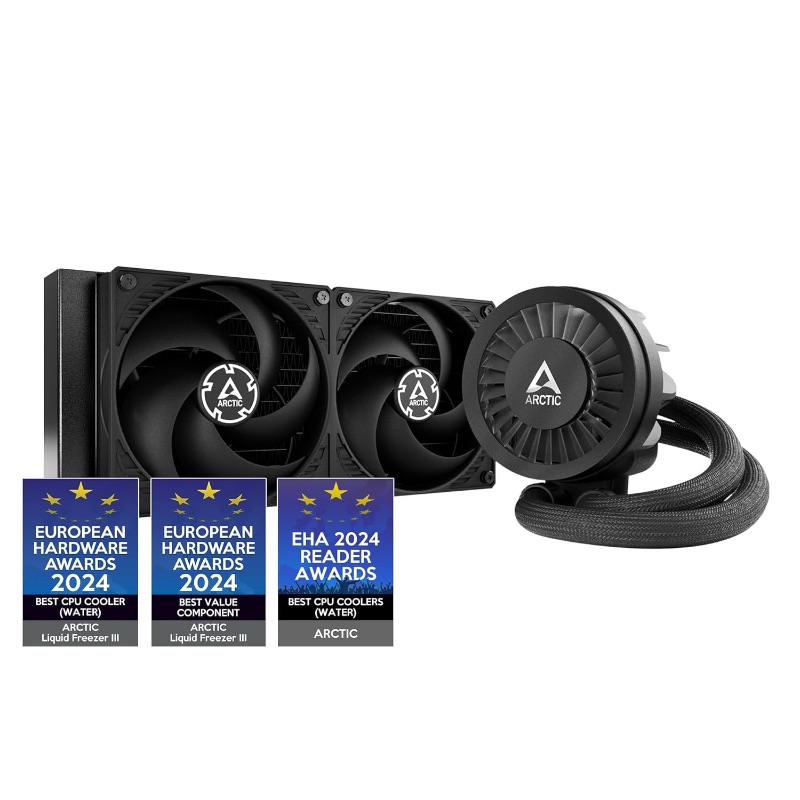 Photo 1 of ARCTIC Liquid Freezer III Pro 360 - AIO CPU Cooler, 3 x 120 mm Water Cooling, 38 mm Radiator, PWM Pump, VRM Fan, AMD AM5/AM4, Intel LGA1851/1700 Contact Frame - Black