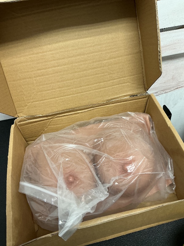 Photo 1 of Minoktey Silicone Breastplate Fake Boobs Fake Breasts Forms Breast Plates Transgender Cosplay Drag Queen(Silicone D Cup,Brown Color)
