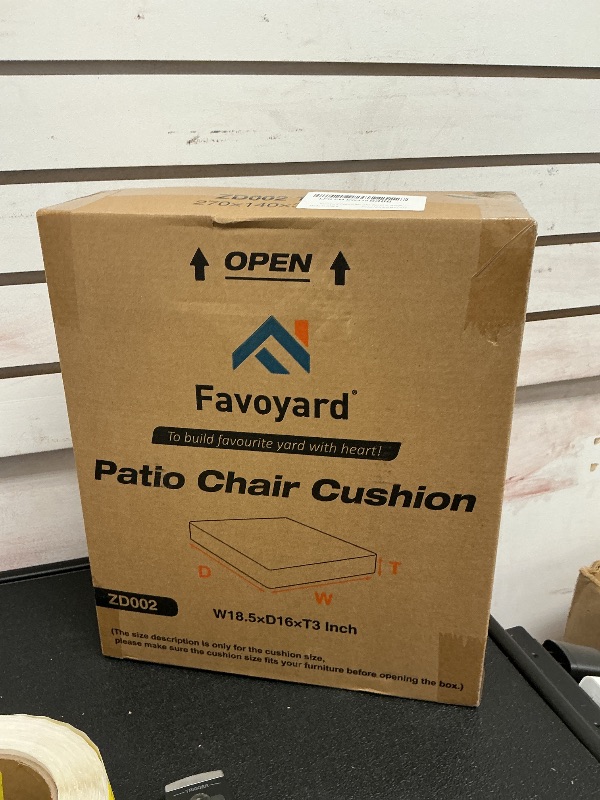 Photo 1 of Favoyard Patio Chair Cushions 18.5 x 16 x 3 Inch Waterproof Outdoor Seat Cushions for Patio Furniture 3-Year Color Fastness Garden Sofa Couch Chair Pads with Handle & Adjustable Straps Set of 2, Beige