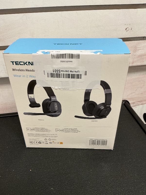 Photo 1 of TECKNET Bluetooth Trucker Headset, Single and Dual Ear Wireless Headset with Mic for Work Noise Cancelling, 50Hrs 3 EQ Music Modes Trucker Bluetooth Headphones for PC, Drivers, Office, Call Center