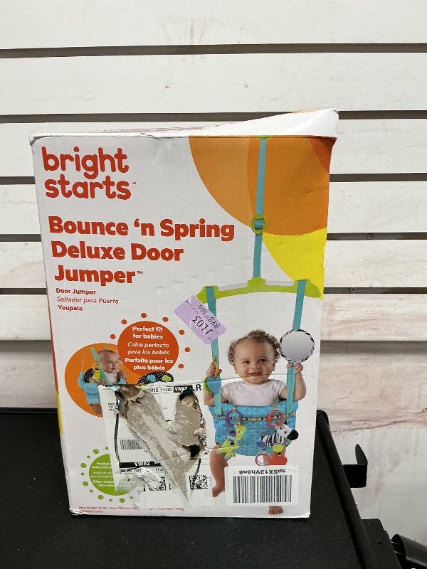 Photo 1 of Bright Starts Bounce 'n Spring Deluxe Door Jumper for Baby with Adjustable Strap, 6 Months and Up, Max Weight 26 lbs