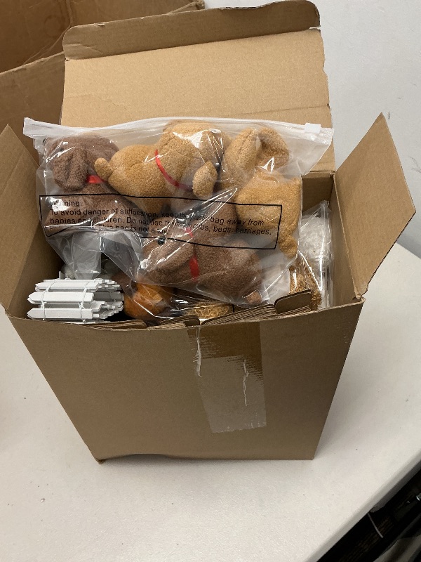 Photo 1 of Blueweenly 20 Set Adopt A Puppy Favors 20 Small Stuffed Puppy Plush Dogs Bulk with 20 Kraft Paper Boxes 20 Adoption Cards 1 White Fence and 1 Paper Sign for Adopt A Pet Party(Puppy)