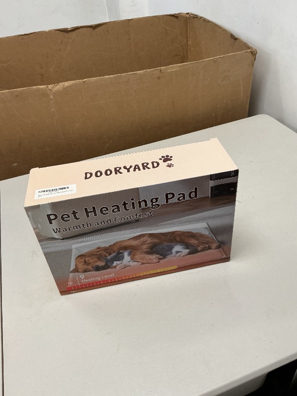 Photo 1 of Dooryard Pet Heating Pad, 9 Adjustable Temperature Heated Dog Bed, Heated Cat Bed with Chew Resistant Cord, Waterproof and Comfortable Electric Heated Pad with Timer(17.72" x 27.56")