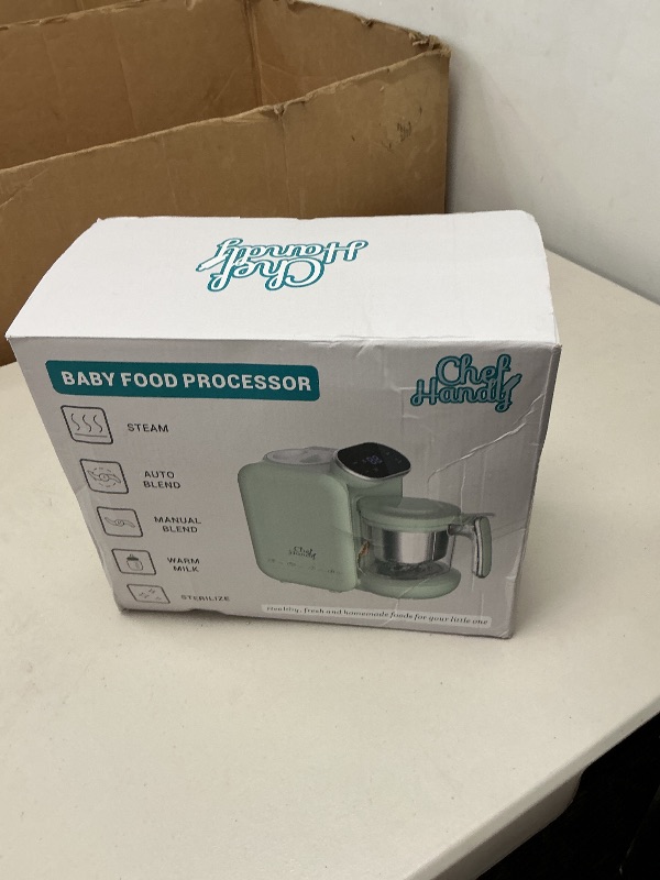 Photo 1 of Baby Food Maker, 5 in 1 Baby Food Processor with Steaming Basket, Auto Cooking & Grinding, Touch Screen Control, Baby Steamer and Blender, Baby Food Puree Maker Warmer Mills Machine (Green)