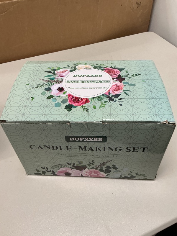 Photo 1 of DOPXXBB Complete Candle Making Kit, DIY Candle Making Supplies for Adults, Include Soy Wax, Candle Cups & Tins Candle Wicks & Light Aroma Type Scents, Liquid Dyes & More