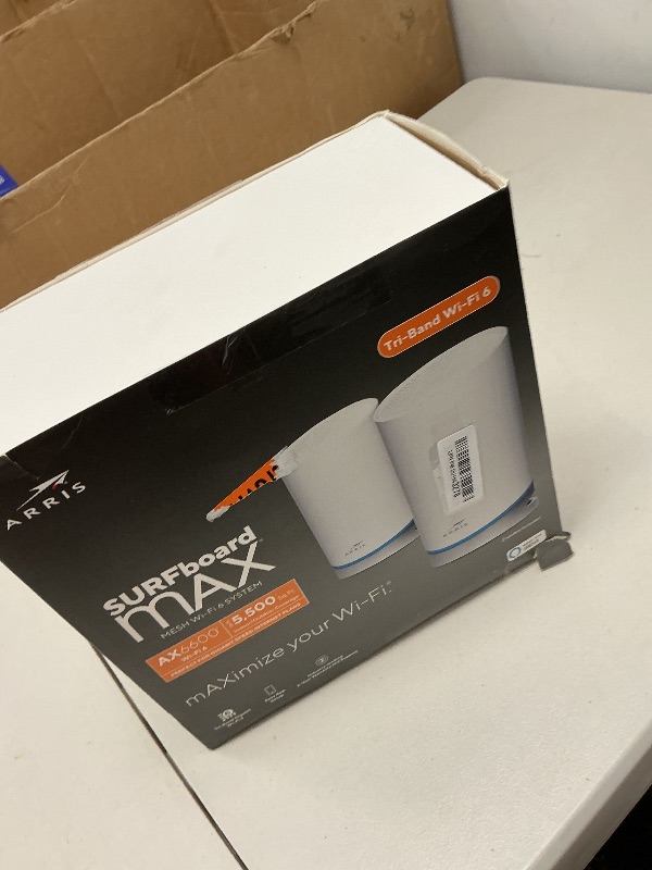 Photo 1 of ARRIS Surfboard mAX W121 Tri-Band Mesh WiFi 6 System, AX6600 Speeds up to 6.6 Gbps, Coverage 5,500 sq ft, Alexa Support