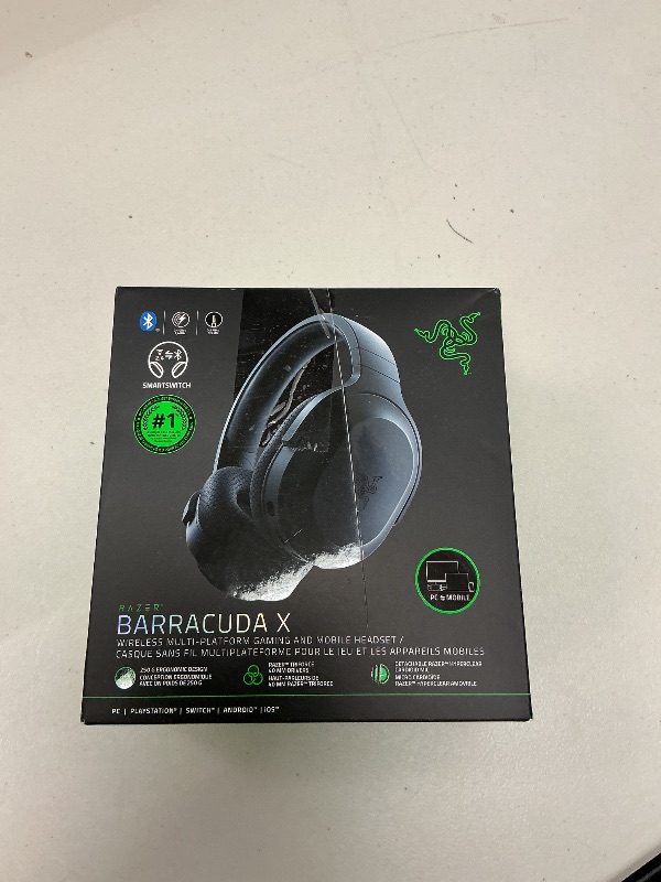 Photo 1 of Razer Barracuda X Wireless Gaming & Mobile Headset (PC, PlayStation, Switch, Android, iOS): 2.4GHz Wireless + Bluetooth - Lightweight - 40mm Drivers - Detachable Mic - 50 Hr Battery - Black