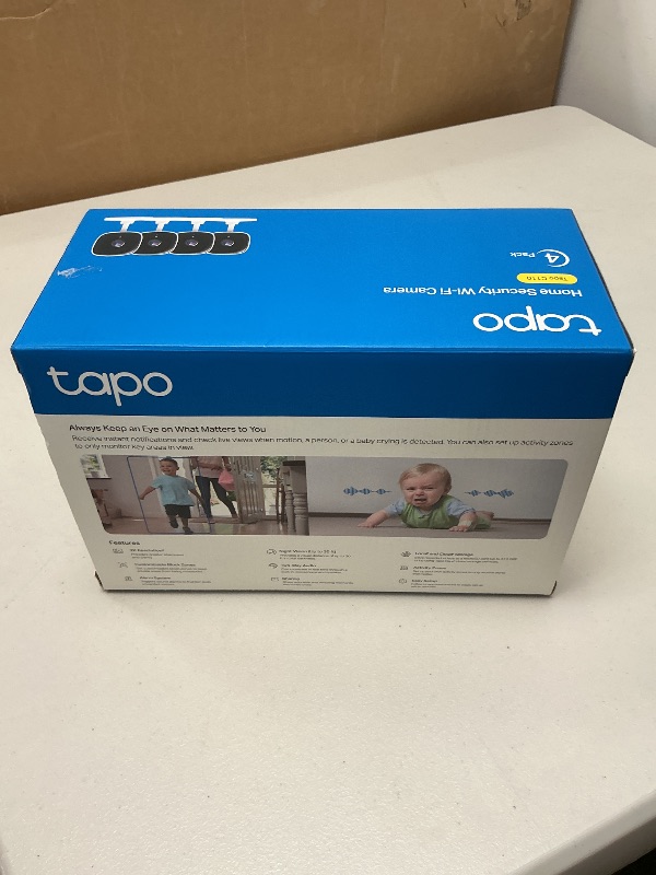 Photo 1 of TP-Link Tapo 2K Security Camera for Baby Monitor, Dog Camera w/Motion Detection, 2-Way Audio Siren, Night Vision, Cloud & SD Card Storage, Works w/Alexa & Google Home, 4-Pack (Tapo C110P4)