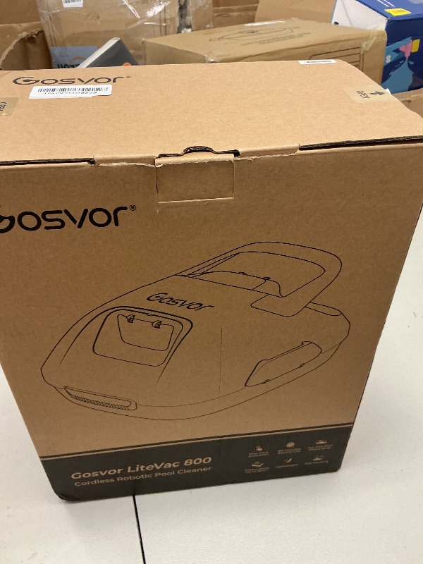 Photo 1 of Gosvor Cordless Robotic Pool Cleaner, Lasts 90 Min, Automatic Vacuum for Above-Ground Pools up to 860 Sq.ft, Portable, Self-Parking, Orange