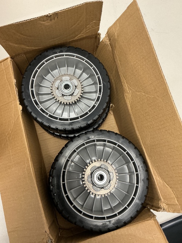 Photo 1 of (4 Pack) Lawn Mower Wheels Kit Compatible with Honda HRR216 HRS216 HRT216 Walk Behind Lawn Mower - 2 Rear Wheels Replaces 42710-VE2-M02ZE + 2 Front Wheels Replace for 44710-VL0-L02ZB