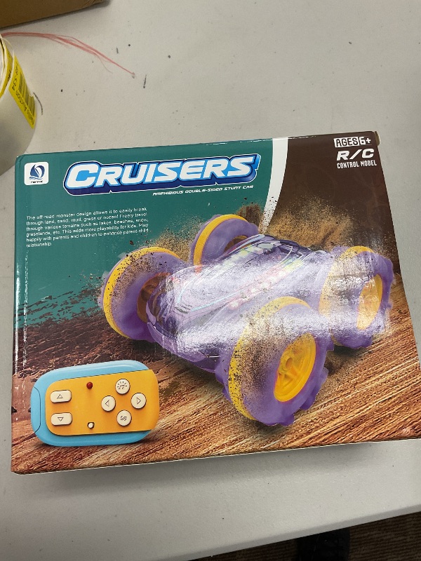 Photo 1 of Amphibious RC Car Boat- Remote Control Cars for Kids,Gesture Sensing Drift Truck with 2 Batteries,360° Rotation Toy Car-10 LED Lights Modes, Pool & Beach Toys for Ages 6-12,Gifts for Boys & Girls.