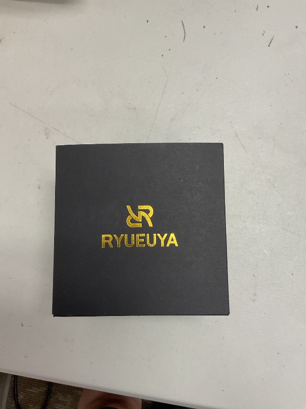 Photo 1 of RYUEUYA Luxury Stainless Steel Case Rubber Band for Apple Watch 44/45mm, Quick Release Replacement Leather Bands for Series 9/8/7/6/5/SE Iwatch,S-BR
