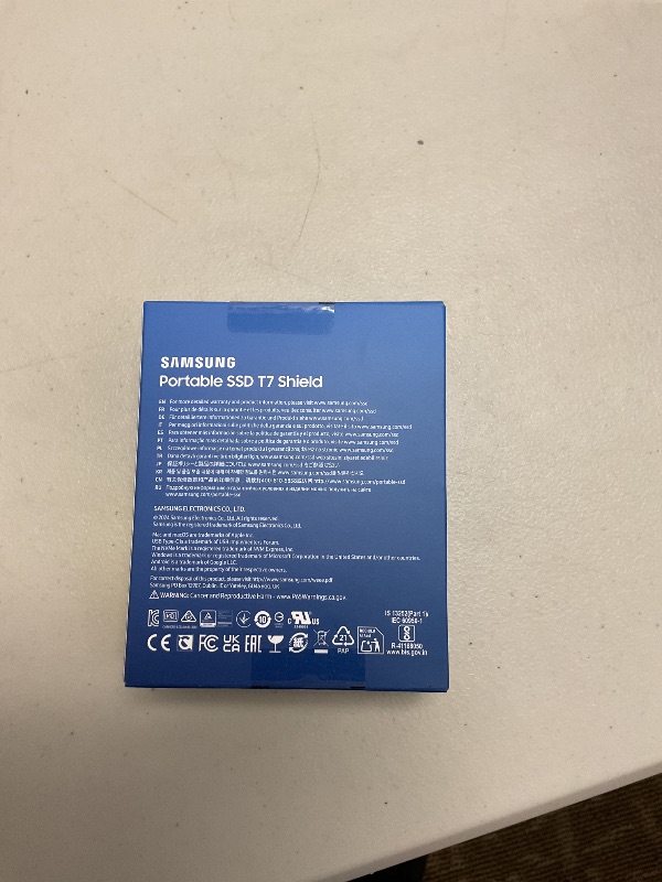 Photo 1 of Samsung T7 Shield 2TB, Portable SSD, up-to 1050MB/s, USB 3.2 Gen2, Rugged,IP65 Water & Dust Resistant, for Photographers, Content Creators and Gaming, Extenal Solid State Drive (MU-PE2T0S/AM), Black