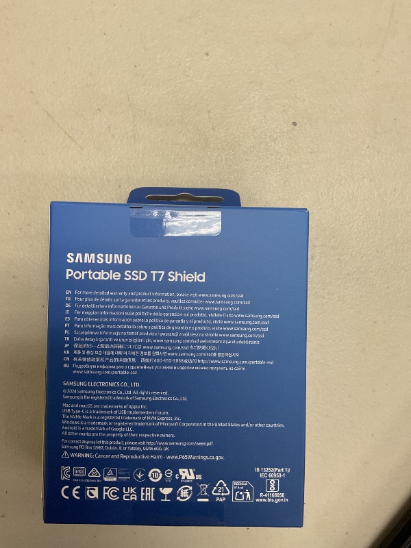 Photo 1 of Samsung T7 Shield 2TB, Portable SSD, up-to 1050MB/s, USB 3.2 Gen2, Rugged,IP65 Water & Dust Resistant, for Photographers, Content Creators and Gaming, Extenal Solid State Drive (MU-PE2T0S/AM), Black