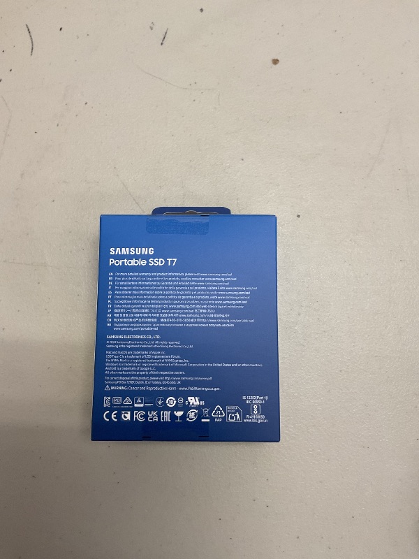 Photo 1 of Samsung T7 Portable SSD, 1TB External Solid State Drive, Speeds Up to 1,050MB/s, USB 3.2 Gen 2, Reliable Storage for Gaming, Students, Professionals, MU-PC1T0T/AM, Gray