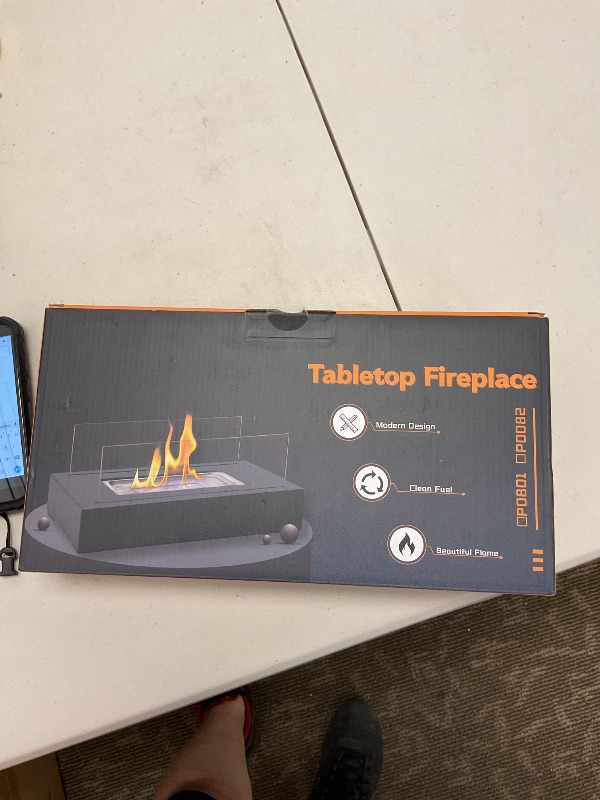Photo 1 of BRIAN & DANY Ventless Tabletop Portable Fire Bowl Pot Bio Ethanol Fireplace Indoor Outdoor Fire Pit in Black w/Fire Killer and Funnel