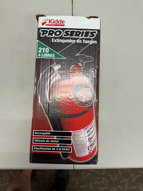 Photo 1 of Kidde Pro 210 2A:10-B:C Fire Extinguisher, Rechargeable, Multi-Purpose for Home & Office, 4 lbs., Mounting Bracket Included , Red