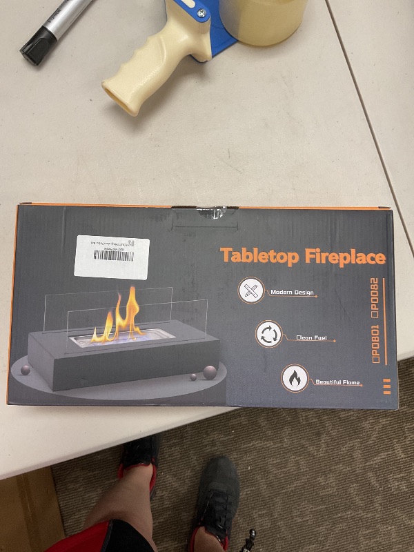 Photo 1 of BRIAN & DANY Ventless Tabletop Portable Fire Bowl Pot Bio Ethanol Fireplace Indoor Outdoor Fire Pit in Black w/Fire Killer and Funnel