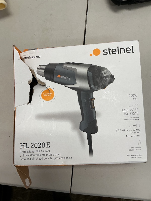 Photo 1 of Steinel - 110025597 HL 2020 E Professional Heat Gun, LCD-Display, 1600 W, hot air Gun for Welding tarpaulins, Window tinting, Variable Temperature and Airflow, fits 1.34" Standard nozzles