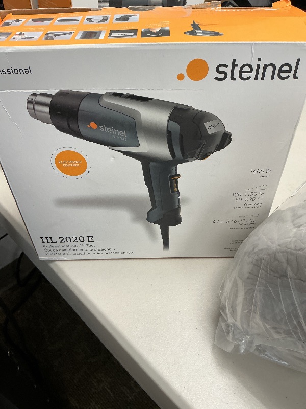 Photo 1 of Steinel - 110025597 HL 2020 E Professional Heat Gun, LCD-Display, 1600 W, hot air Gun for Welding tarpaulins, Window tinting, Variable Temperature and Airflow, fits 1.34" Standard nozzles