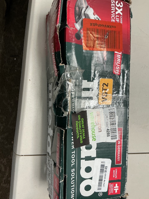 Photo 1 of Metabo 6-Inch Angle Grinder, 14.5 Amp, 9,600 RPM, Electronics, Non-locking Paddle Switch, Mechanical Brake, M-Brush, Auto-Balance, Drop Secure, WEPBA 19-150 Q DS M-BRUSH, 613117420, Green