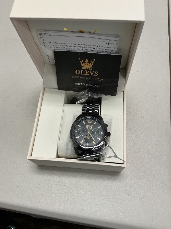 Photo 1 of OLEVS Men Watches Automatic Mechanical Luxury Classic Dress 6 Hands Years/Moon/Date/Moon Phases Waterproof Luminous Self Winding Watches for Men