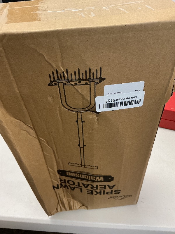 Photo 1 of Walensee Lawn Aerator Spike Metal Manual Dethatching Soil Aerating Lawn with 15 Iron Spikes, Pre-Assembled Grass Aerator Tools for Yard, Lawn Aeration, Garden Tool, Revives Lawn Health, Patented