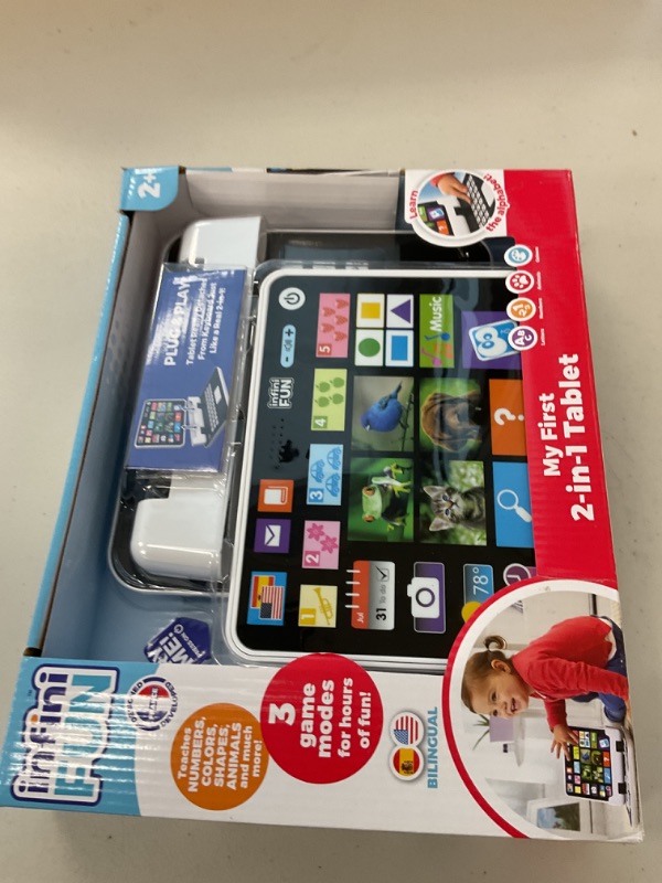 Photo 1 of Kidz Delight Infini fun My First 2-in-1 Bilingual Tablet, English & Spanish Interactive Learning Toy for Ages 2+, Detachable Keyboard, Learn Alphabet, Numbers, Colors, Shapes, Plug & Play Realistic