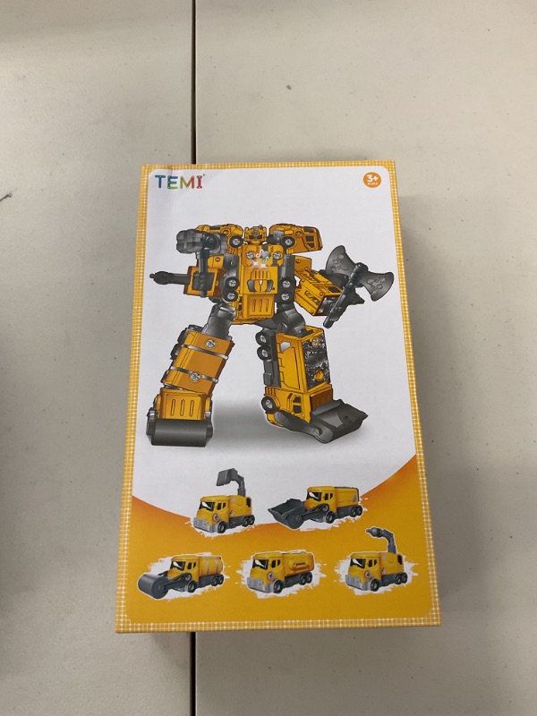 Photo 1 of TEMI Construction Truck Toys for 3 4 5 6 7 Year Old Boys - Vehicles Transform Robot Kids Toys, Building Toys for Ages 4-8, Toddler Toys 2-3, Learnnig Toys, Gifts Toy