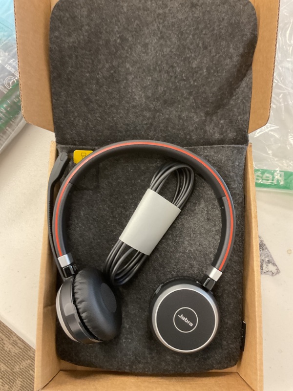 Photo 1 of Jabra Evolve 65 SE Link380a MS Stereo- Bluetooth Headset with Noise-Cancelling Microphone, Long-Lasting Battery and Dual Connectivity - Works with All Other Platforms - Black