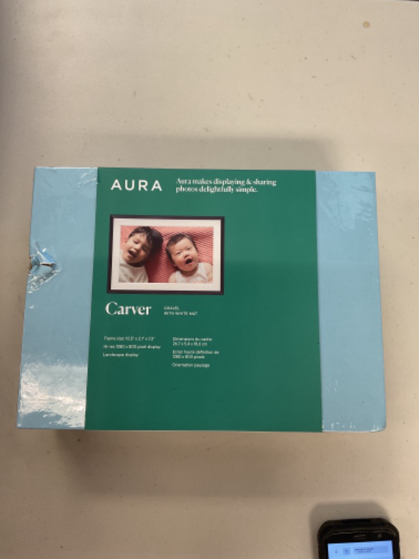Photo 1 of Aura Digital Picture Frame - 10.1" HD Mat Display | Wirecutter's Best Digital Frame for Gifting - Send Photos Directly from Your Phone from Anywhere | Quick & Easy Setup Over WiFi - Free App | Black