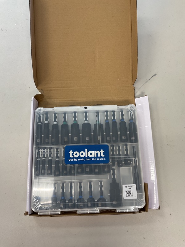 Photo 1 of toolant Impact Magnetic Nut Driver Set, 34pcs Impact Driver Bit Set, Deep Nut Driver Set, Impact Socket Adapters, Wing Nut Driver, Bit Extension, 1/4'' Quick Change