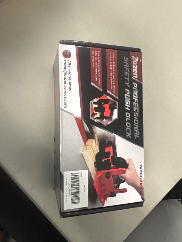 Photo 1 of Zozen Table Saw Push Block, Aluminum Structure, Transparent Window-Visibility, 6xTail Hook-Reusable, Metal Slide-Parallel, Antislip strip-Replaceable. Safety Table Saw Accessories/Woodworking Tools.