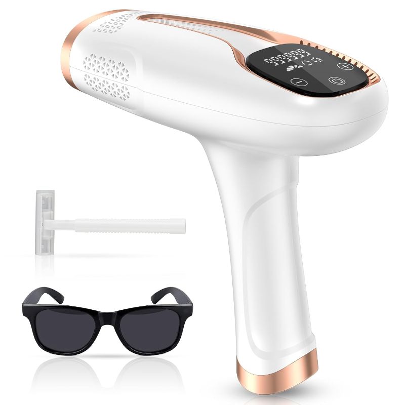 Photo 1 of Hair Removal Device Laser Hair Removal for Women and Men Permanent IPL Hair Removal At-Home 999,999 Flashes Painless Hair Remover on Armpits Back Legs Arms Face Bikini Line